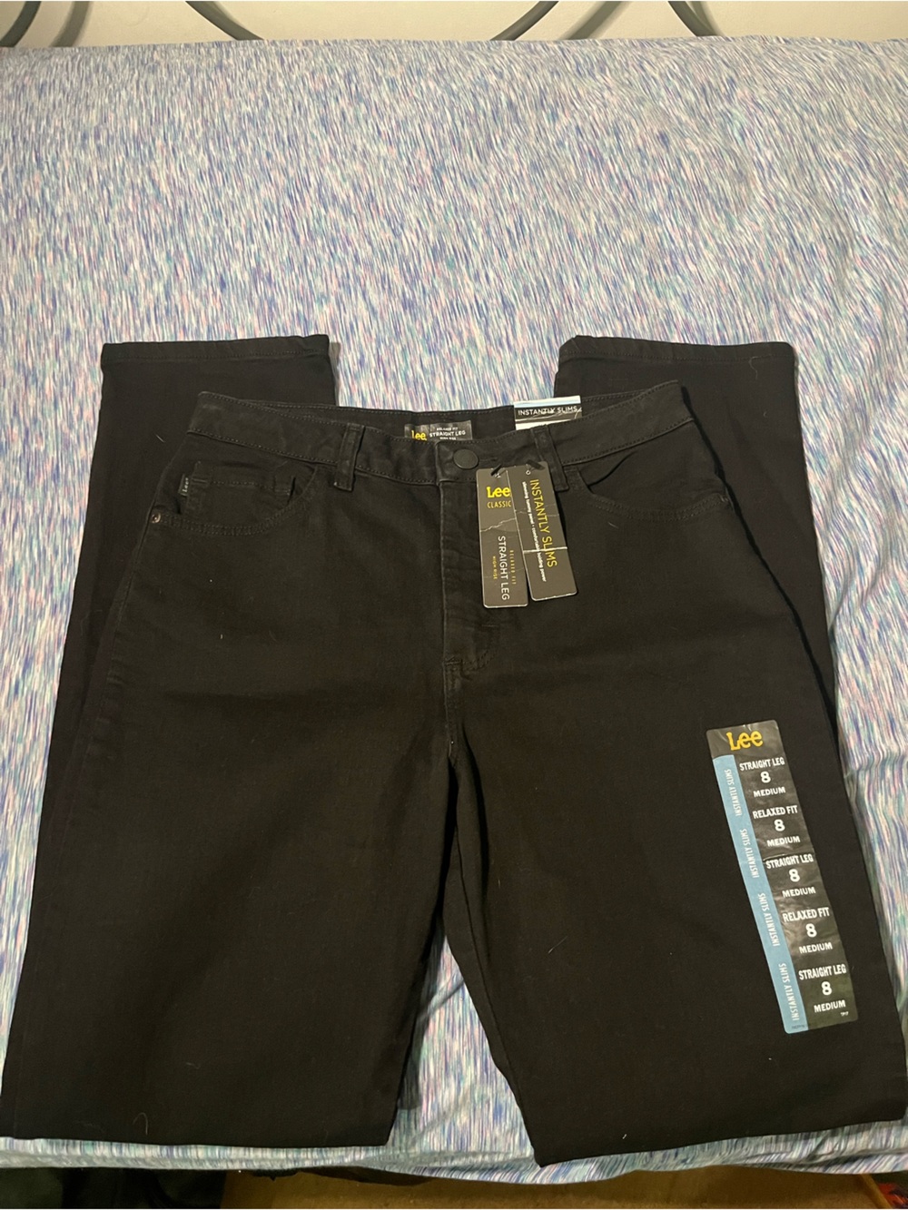 NWT! Lee women’s black relaxed fit straight leg pants size 8